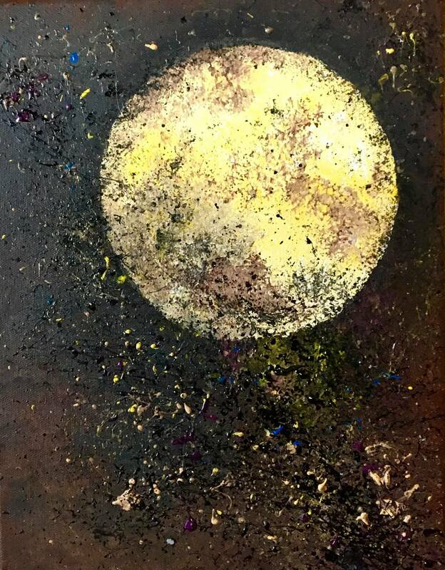 Full Moon. Acrylic on Canvas. 11x14 inches *27.9x35.5 cm. By Lara B USD 175.00 + Shipping